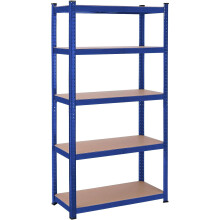 (180x90x40cm, Blue) 5 Tires Garage Shelving Unit Height Adjustable Storage Rack Metal Shelves for Shed Workshop