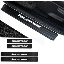 Ford Ranger Wildtrak Door Sill Protector - Anti-Scratch Carbon Fiber Leather, Self-Adhesive, 4-Piece Front & Rear Set