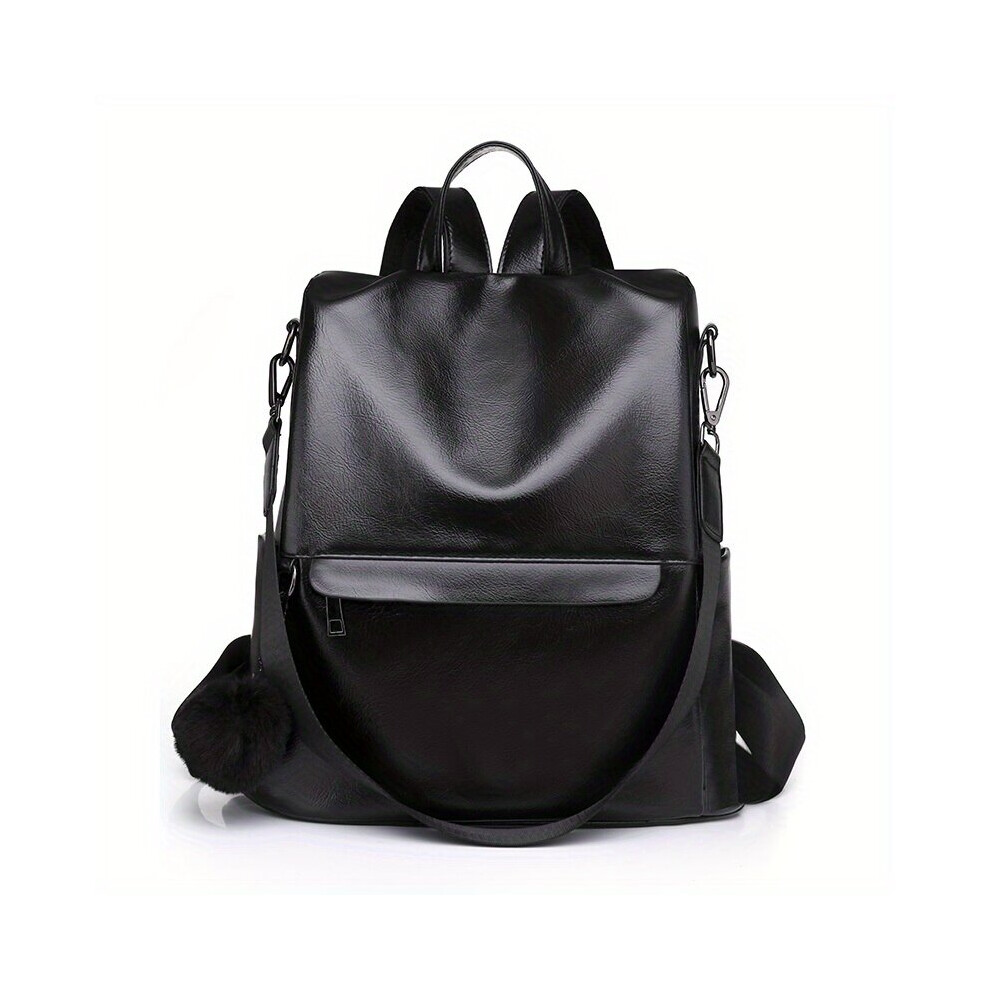 Solid Backpack Purse Womens Two way Shoulder Bag Anti theft Travel School Bag-image-OPC-PC7C55N-NEW