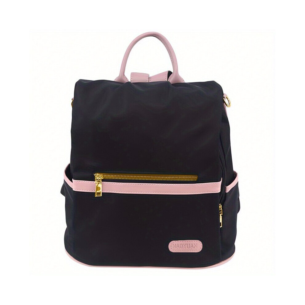 Casual Colorblock Zipper Backpack Zipper Versatile Rucksack Womens Travel Storage Bag-image-OPC-PC7C57M-NEW
