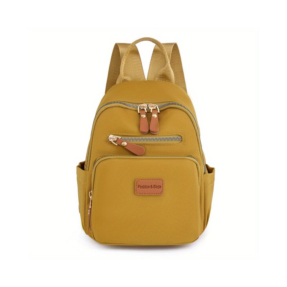 Solid Casual Backpack Solid Zipper Versatile Knapsack Layer Rucksack