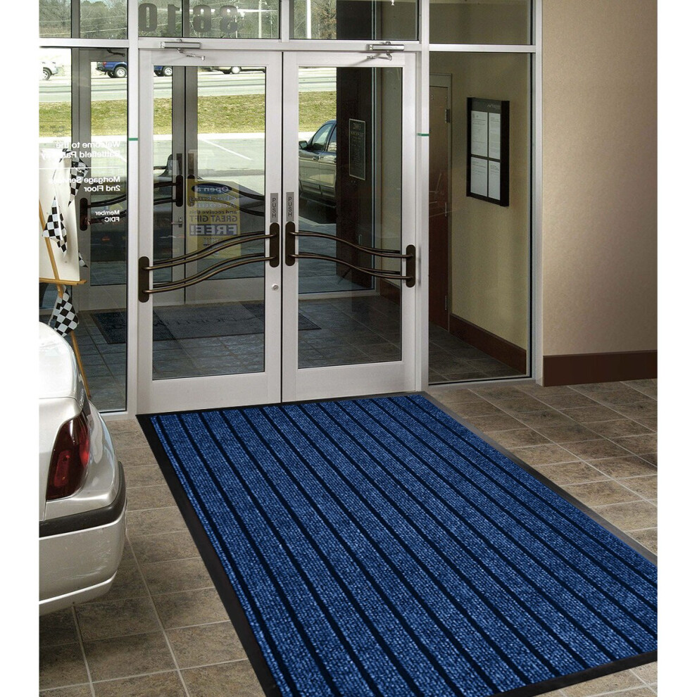 (Blue, 80x150) Non Slip Mats PVC Rubber Door Mat Kitchen Hallway Runner & Bath Mats