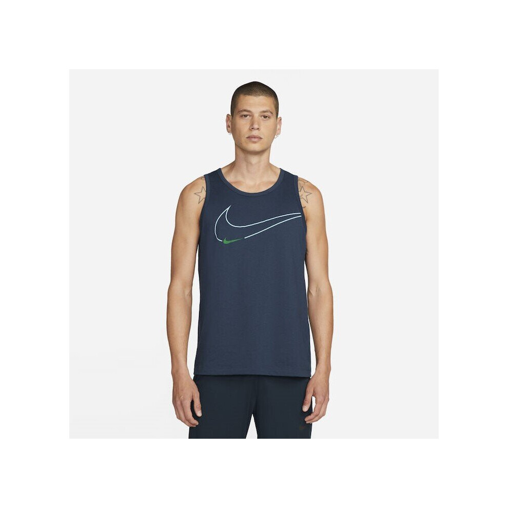 (DM6257-410 Nike Mens Vest Navy 2XL) Nike Mens Dri-Fit Vest Tank Top