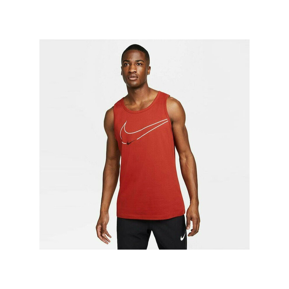 (DM6257-623 Nike Mens Vest Red S) Nike Mens Dri-Fit Vest Tank Top