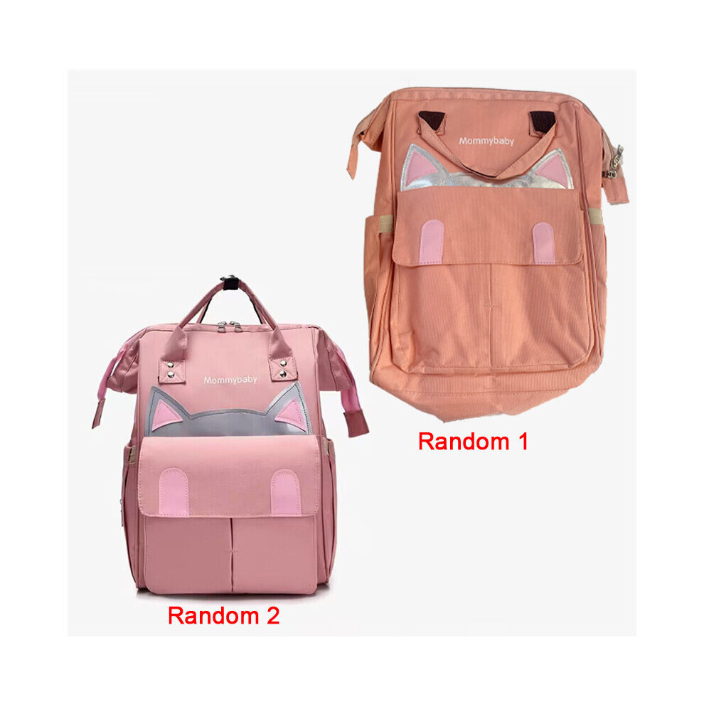 Cat Baby Diaper Bag Functional Tote Backpack Top Handle Mommy Bag With Insulation Pockets