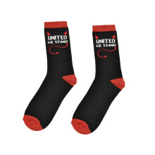 Team Direct Generic United We Stand Black Red 8 to 11 UK Adult Socks
