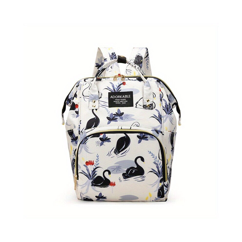 Cartoon Print Diaper Bag For Baby Lightweight Travel Backpack For Mom And Dad Multifunctional Mommy Bag With Thermal Pockets Multicoloured