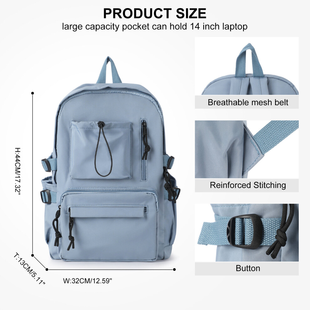 Casual Minimalist Zipper Backpack Stylish Zipper Storage Book Bag Large Capacity Preppy Backpack For School-image-OPC-PC7C7XB-NEW