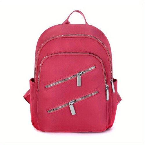 Womens Casual Minimalist Backpack Zipper All Match Rucksack Versatile Lightweight Daypack