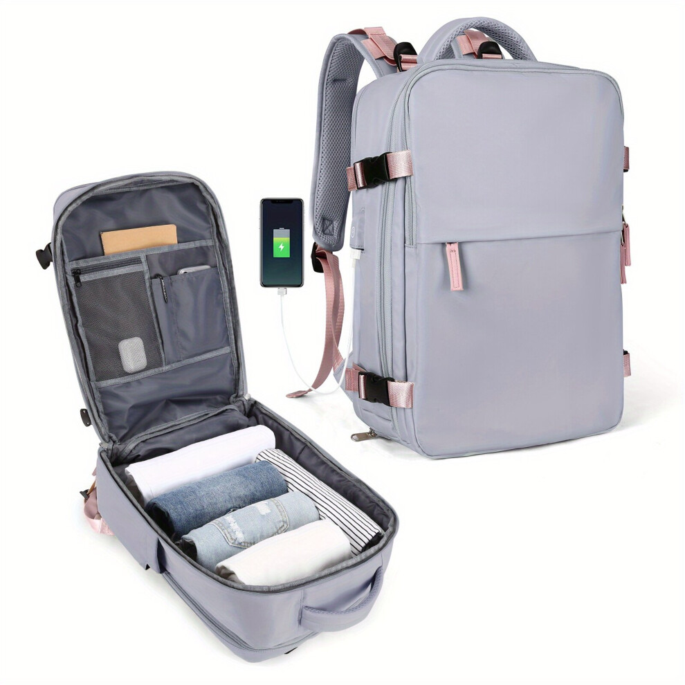 Minimalist Zipper Backpack Large Capacity School Bag Versatile Storage Laptop Bag For Work Multicoloured 885664766833