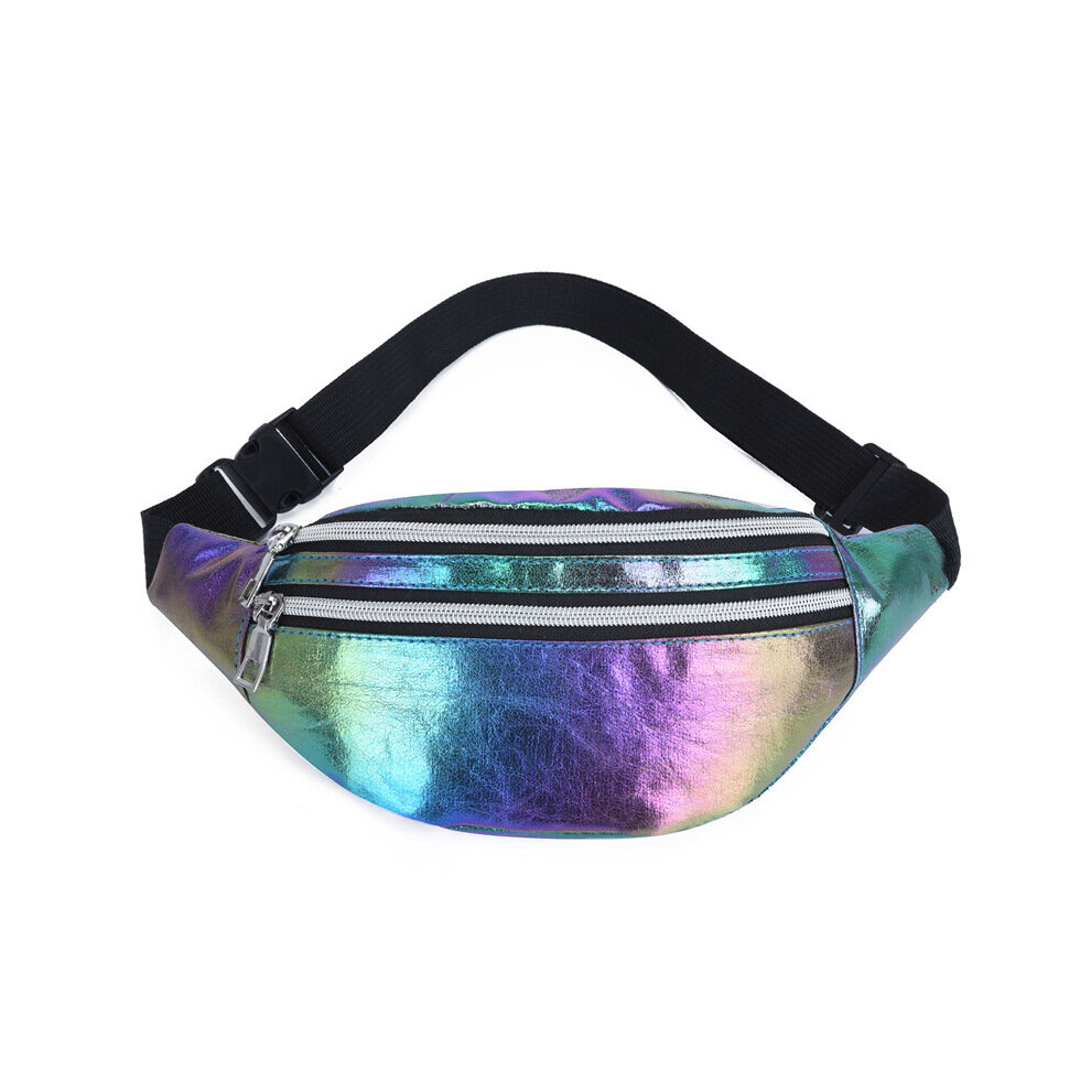 Holographic Fanny Pack Hologram Waist Bag Laser PU Beach Travel Banana Hip Bum Zip Waist Bags Women Belt Bag For Girls-image-OPC-PC7C9J7-NEW