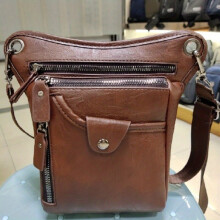 Outdoor Sports Cowhide Leather Waist Bag Leg Bag Motorcycle Riding Waist Bag
