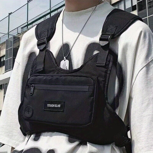 Streetwear Waistcoat For Men Hip Hop Chest Rig Vest Bag Tactical Chest Bags For Travel Hiking Outdoor Sports