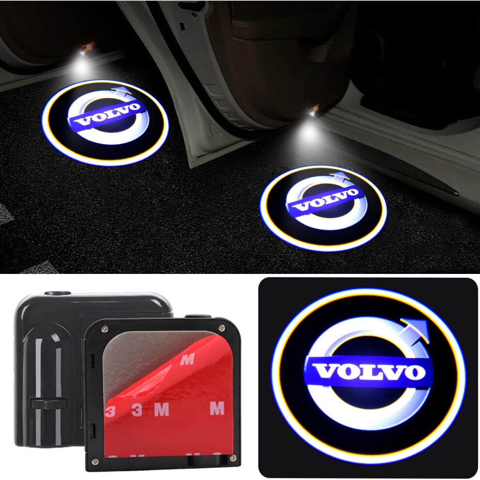 2Pcs for Volvo Wireless Car Door Logo Light LED HD Welcome Courtesy Ghost Shadow Projector Lamp Fit for Volvo Cars