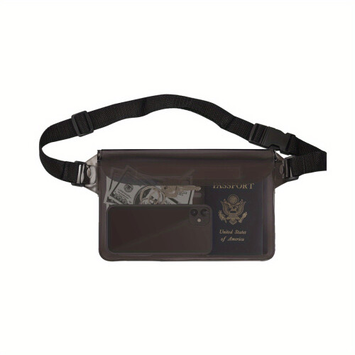 1PC Waterproof Waist Bag For Swimming Diving Boating Fishing And Beach Activities Adjustable Strap For Comfort And Convenience Transparent PVC Fanny B