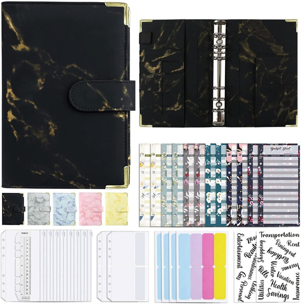 29 Pack Budget Binder Set, Cash Binder, Cash Savings for Women,Black