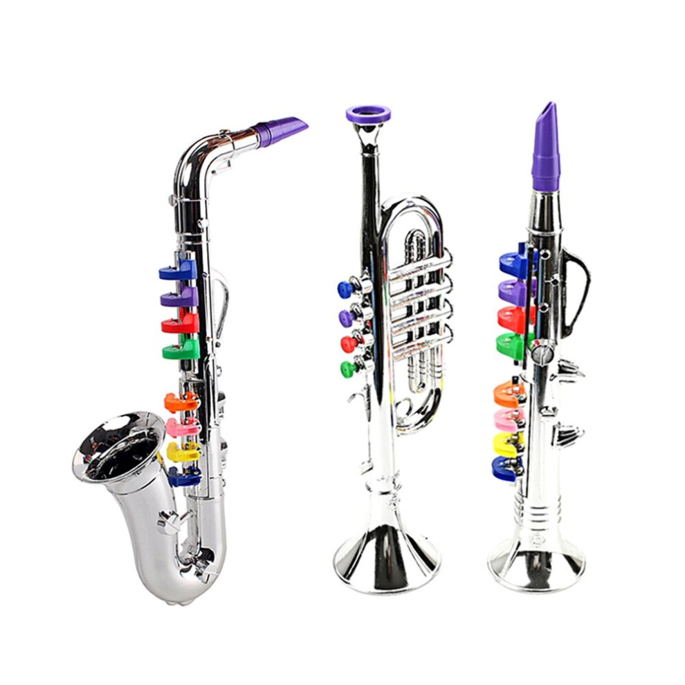 3Pcs Kids Musical Instruments Toy Clarinet,Saxophone Trumpet