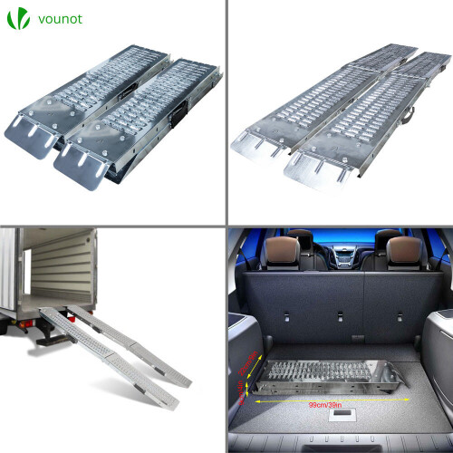 VOUNOT Set of 2 Folding Loading Ramps 180cm Heavy Duty 400 kg Max Loading 2
