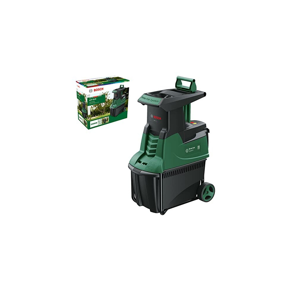 Bosch Quiet Garden Shredder Axt 25 D (2500 W; Suitable For Tough Wood And Thorny Shrubs; Integrated Collection Box 53L; In Carton Packaging)