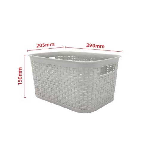 Abbaware Pack of 5 Plastic Storage Baskets with Handle ? Kitchen Organiser Storage Box, Cupboard Storage Boxes, Home & Kitchen Storage Basket (Grey) 1