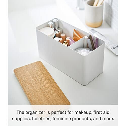 Yamazaki Storage Box, steel Wood, White, Standard Size 1
