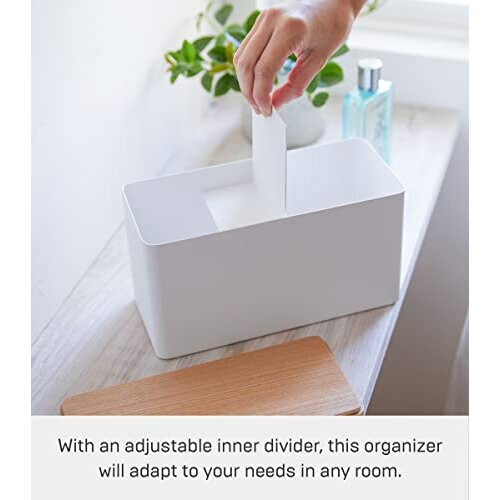 Yamazaki Storage Box, steel Wood, White, Standard Size 2