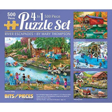 Bits and Pieces - 4-i-1 Multipack - 500 bitars pussel för vuxna - Set med stora bitar av Mary Thompson - 16" x 20"