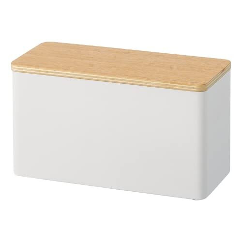 Yamazaki Storage Box, steel Wood, White, Standard Size