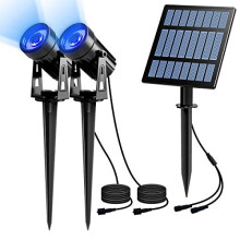 NATPOW Led Solar Spotlights, Solar Powered Security Lights,IP65 Waterproof Outdoor Landscape Light, Auto on/Off,In-ground/Wall Light for
