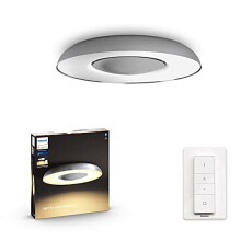 Philips Hue Still White Ambiance Smart Ceiling Light LED with Bluetooth, Aluminium and Dimmer Switch. Works with Alexa, Google Assistant and Apple
