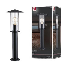 Paulmann 94397 Exterior luminaire Bollard Classic IP44 dimmable Lighting Dark Grey Outdoor Metal, Glass Garden lamp E27