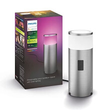 Philips Hue Calla White and Colour Ambiance Outdoor Smart Light Pedestal. (INOX Grey) for Outdoor Smart Home Lighting, Patio, Terrace and Garden