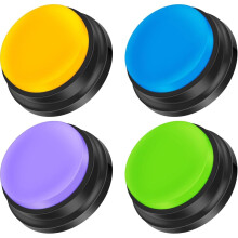 4Pcs Dog Button Pet Communication Button Pet Training Buzzer Battery Operated Recordable Small Clear Talking Button Button