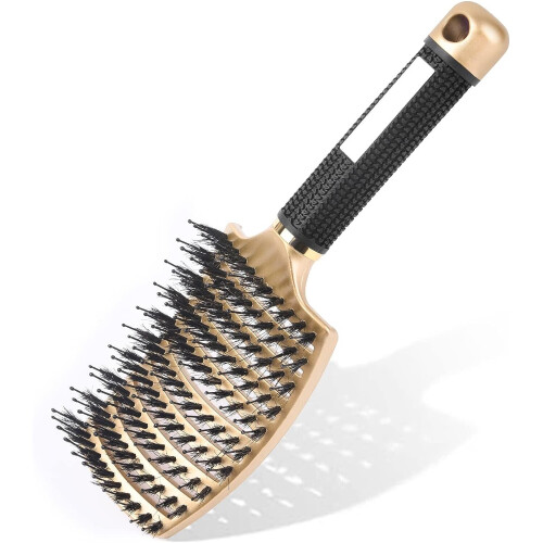 Boar Bristle Paddle Hairbrush for Women