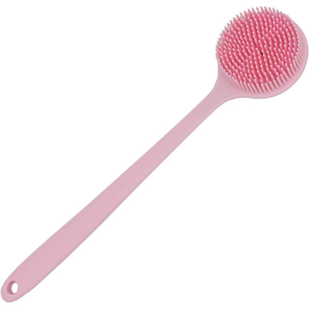 Yadong Pink Silicone Back Scrubber For Shower Soft Bath Body Brush (Pink)