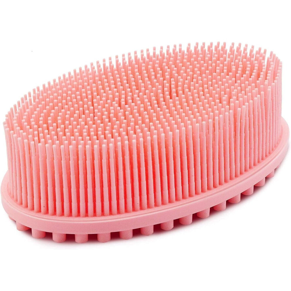 Yadong Pink Silicone Body Brush Back Scrubber Bath Brush Exfoliator,Bath Brush Spa Brushing Shower Bath Scrubber (Pink)