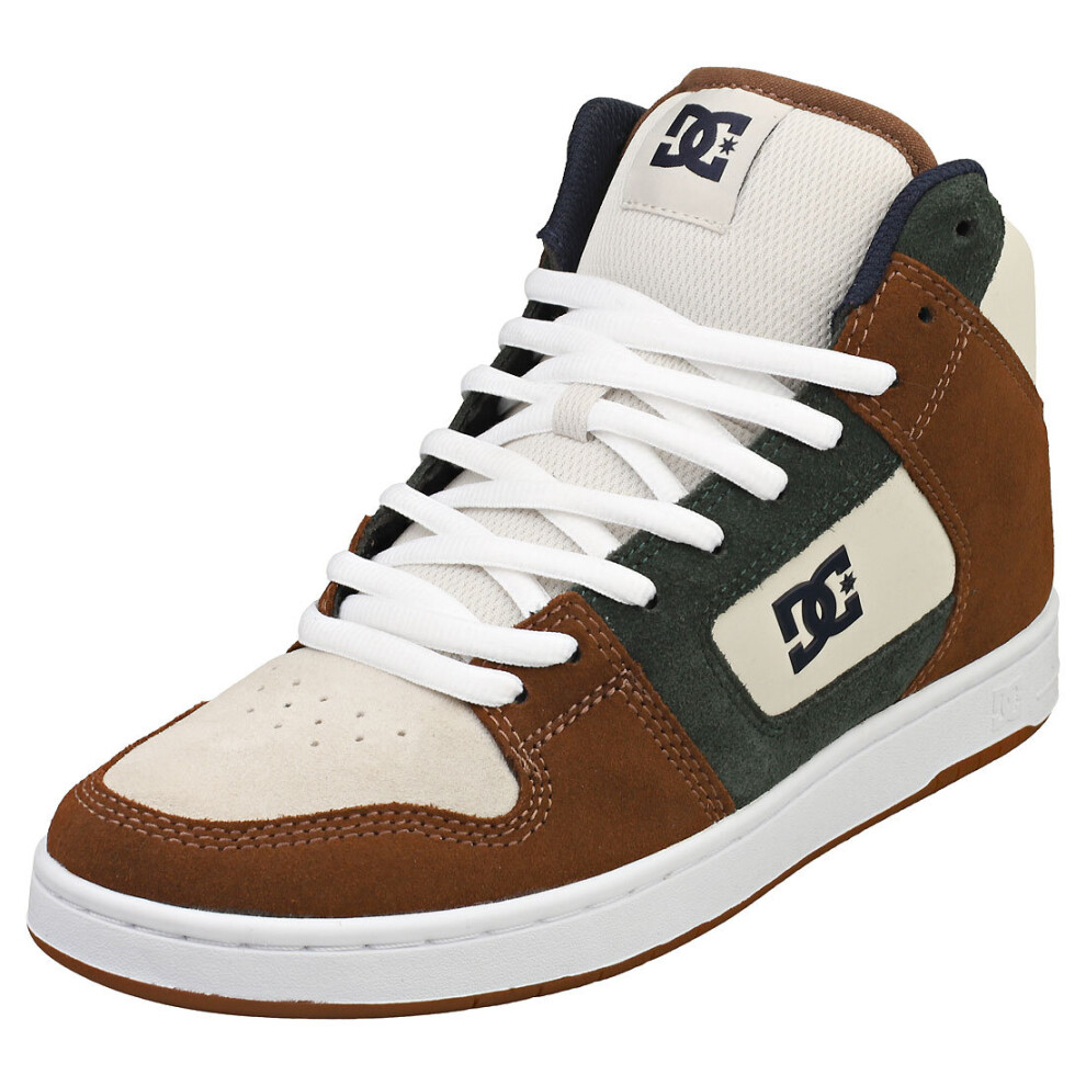 (10) DC Shoes Manteca 4 Hi Mens Skate Trainers in Brown Green