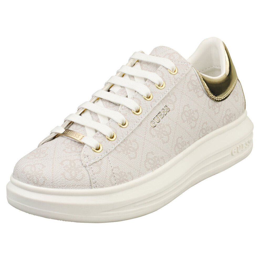 (7) Guess Fl7vibfal12 Womens Fashion Trainers in Ivory