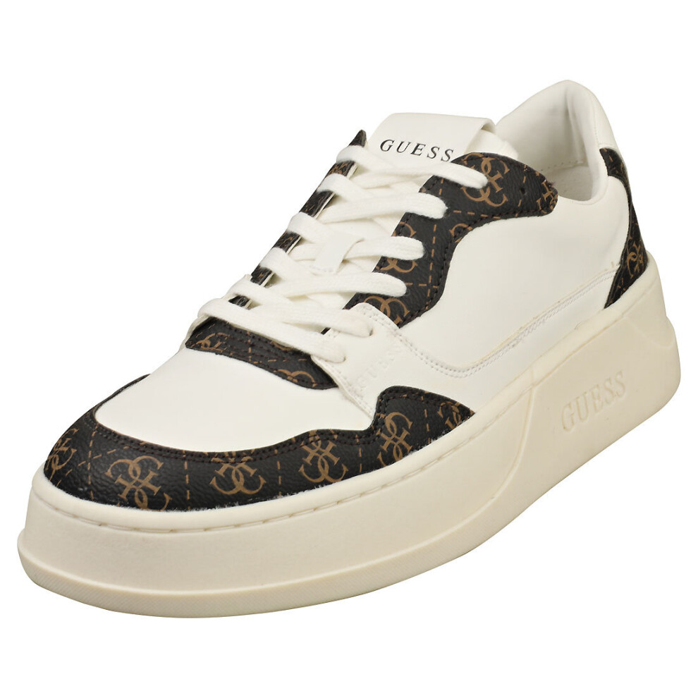 (8) Guess Fm7capfal12 Mens Casual Trainers in White Brown