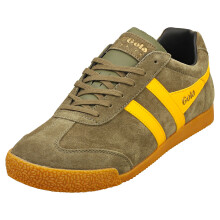 (8) Gola Harrier Mens Classic Trainers in Khaki Sun