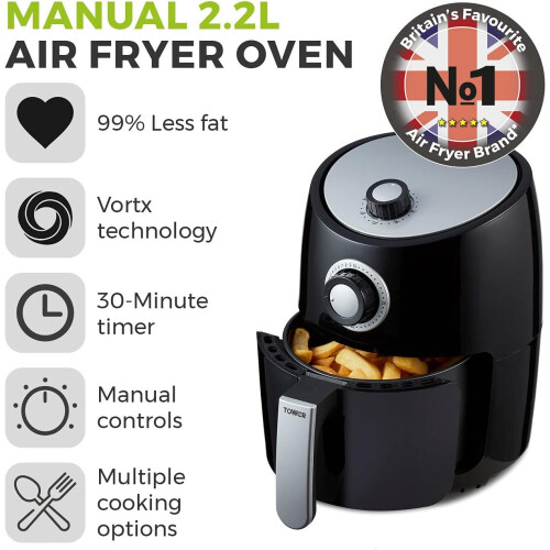 T17023 Vortx Manual Air Fryer Oven With Rapid Air Circulation And 30 ...