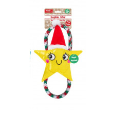 Star Plush Squeaky Rope Dog Toy Tug Of Warn Indoor Outdoor Dog Puppy