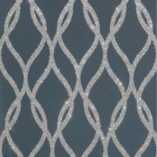 Arthouse Sequin Trellis Navy Blue Silver Wallpaper Glamorous Paste The Wall