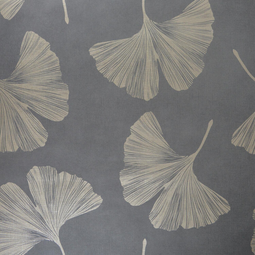 Arthouse Ginkgo Leaf Mocha Wallpaper Metallic Gold Effect Modern Vinyl