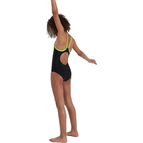 Speedo Speedo Mädchen Spaghettiträger Einteiliger Badeanzug - Schwarz 2