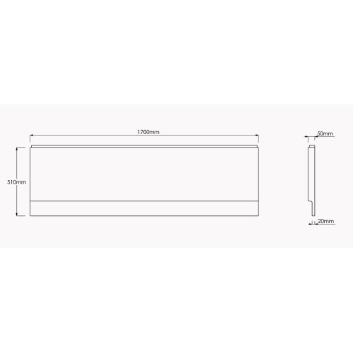 NRG NRG White 1700mm Acrylic Front Bath Panel for Bathroom Soaking Bathtub 2