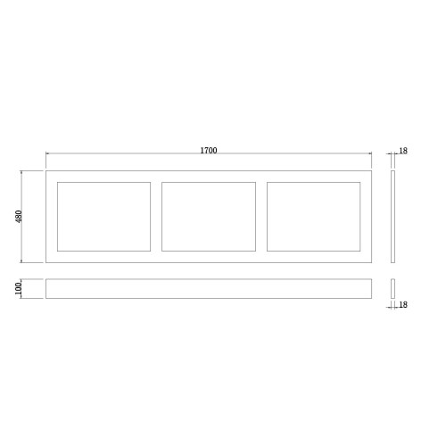 NRG NRG Traditional Bathroom 1700mm Bath MDF Front Panel - Matte Grey 2
