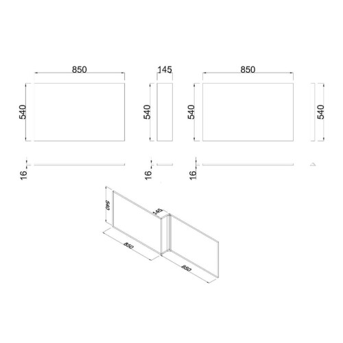 NRG NRG L Shaped Front Bath Panels for Bathroom Soaking Bathtub Walnut 1700mm 2