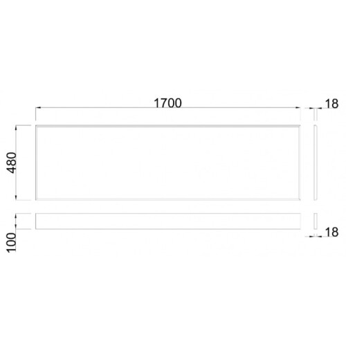 NRG NRG Bath Panel Bathroom Moisture Resistant Wood MDF Front Bath Panels Gloss Grey 1700mm 2