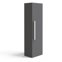 NRG 1200mm Gloss Grey Effect Wall Mounted Tall Bathroom Storage Unit